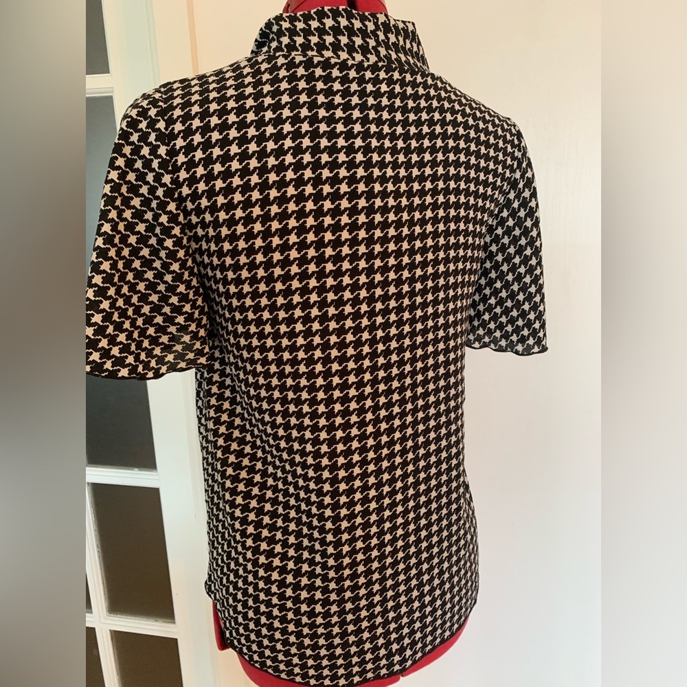 Twik Black and White Houndstooth Blouse - Picture 2 of 4